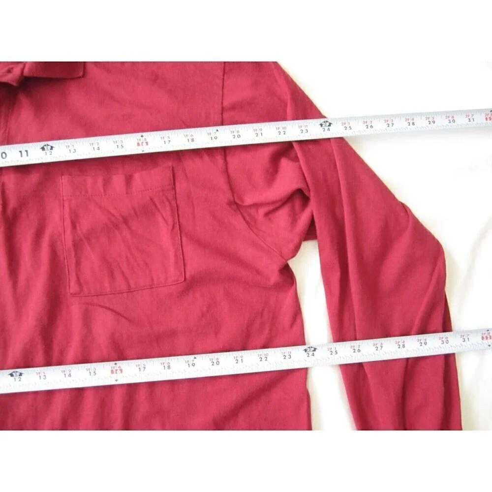 Vtg Men Jockey Cotton Red Long Sleeve Pullover Shirt Sz‎ L  (MT271) Made in USA